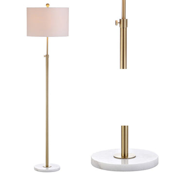 June 65" Adjustable Metal/Marble LED Floor Lamp - JONATHAN Y